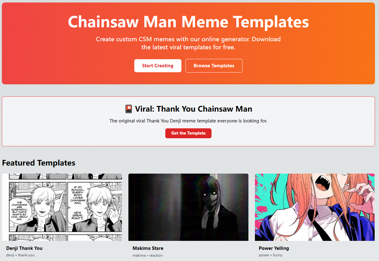 Chainsaw Man Meme Templates