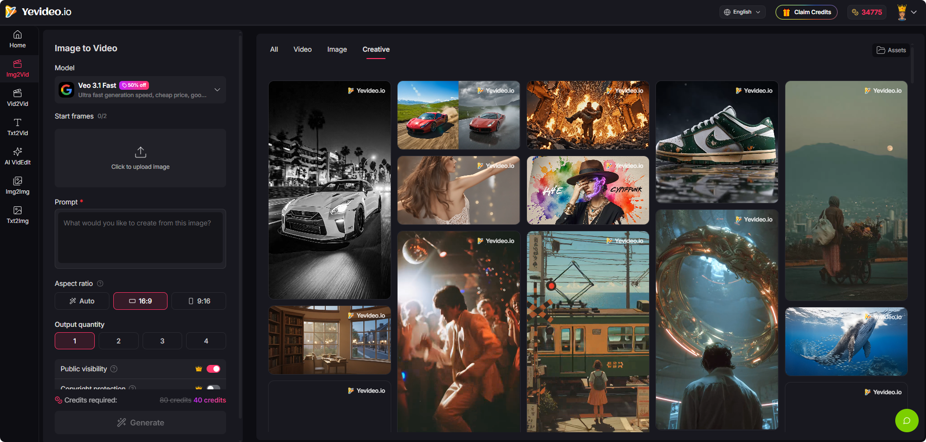 Yevideo - AI Video and Image Platform