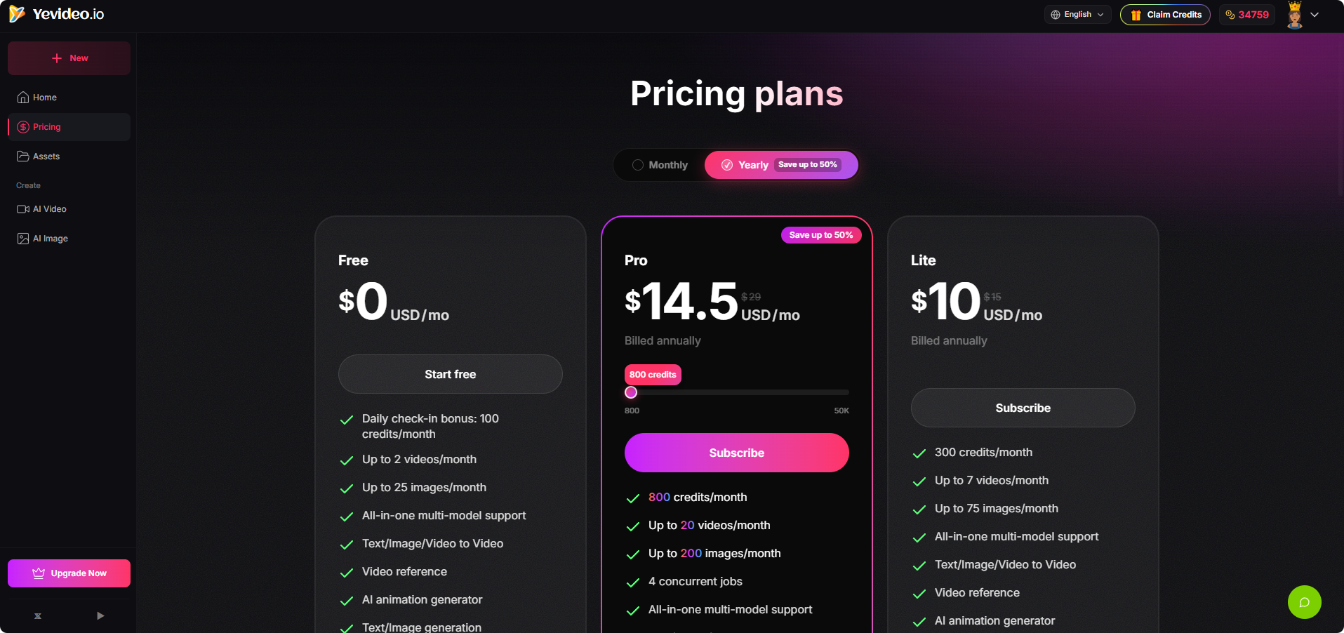 Yevideo - AI Video and Image Platform