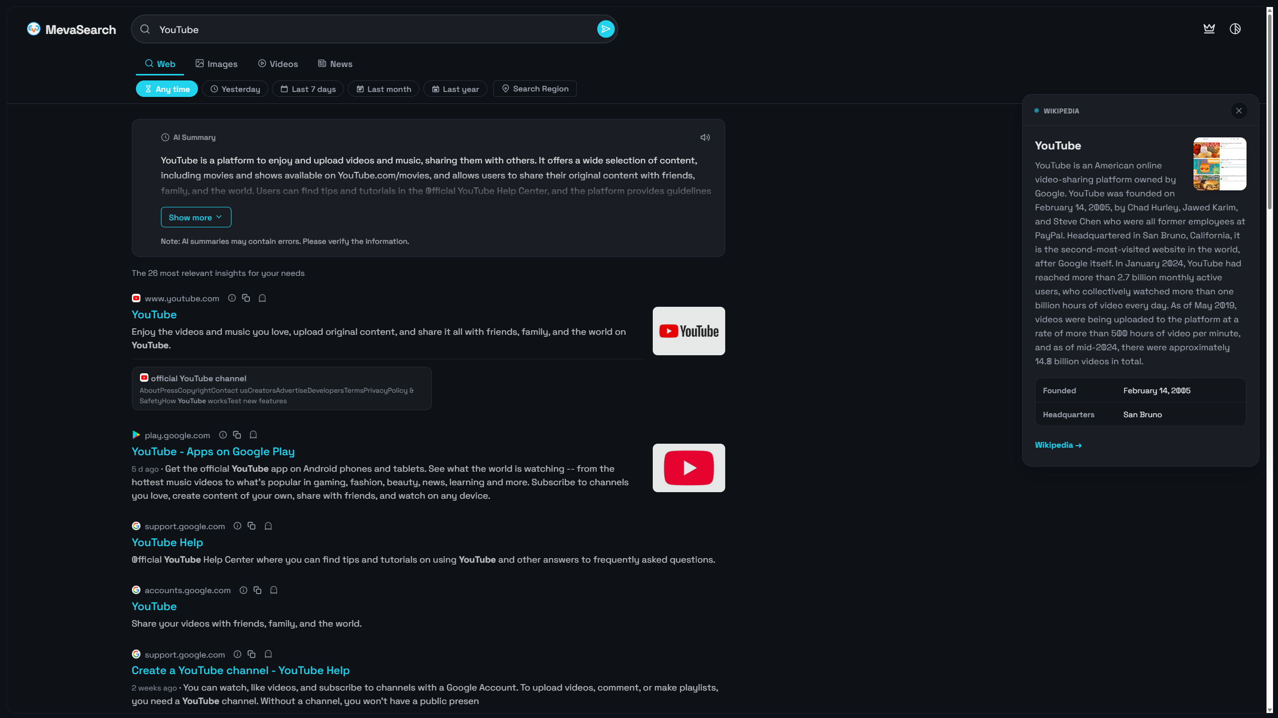 MevaSearch