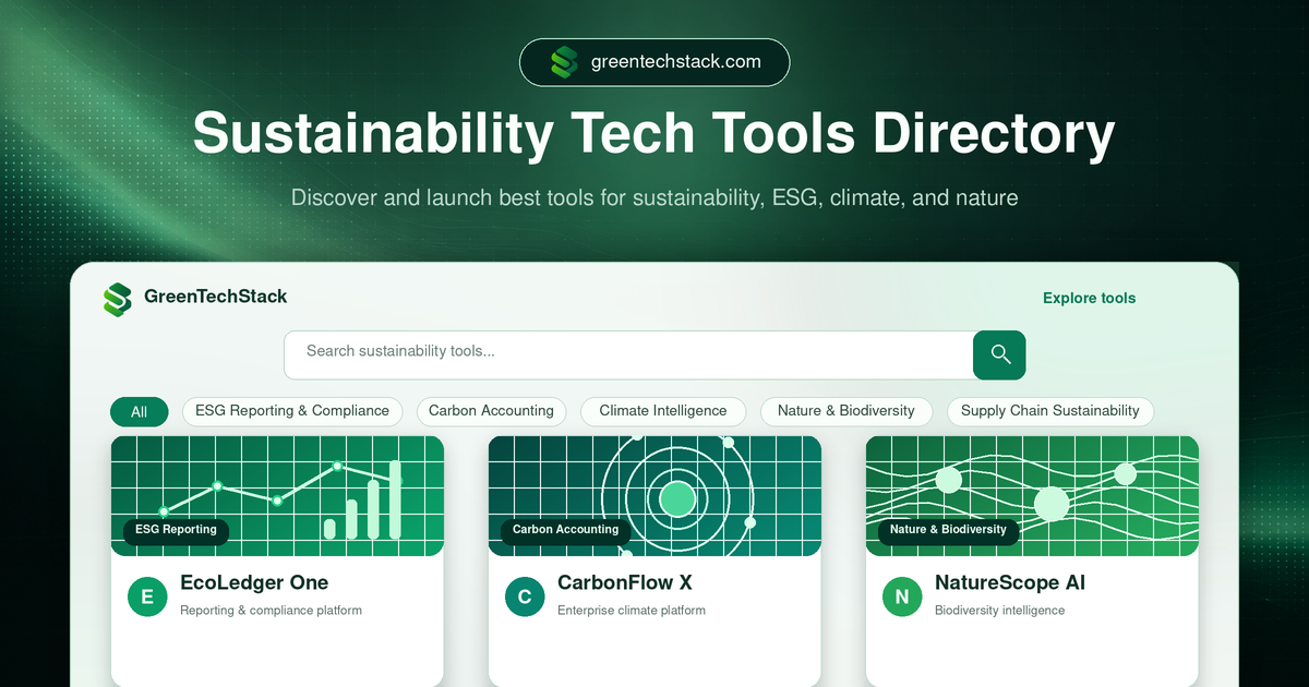 GreenTechStack - Sustainability Tech Tools Directory